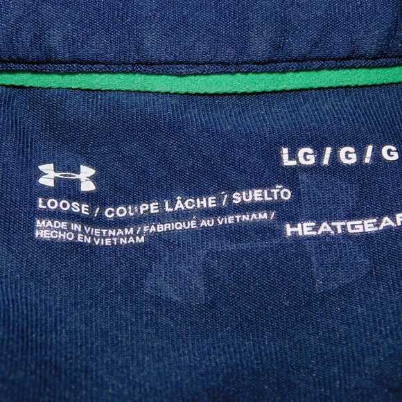Under Armour Mens L Blue Striped Loose Heatgear Coolswitch Golf polo Shirt - Picture 4 of 11